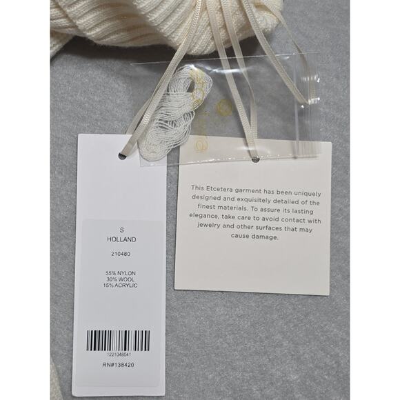 NWT Etcetera Wool Blend Sweater – Small – Winter White, Asymmetric Collar - Picture 10 of 15